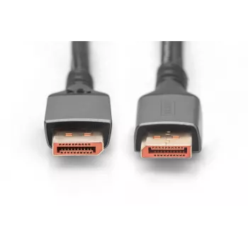 Kabel przyłączeniowy DIGITUS PREMIUM DisplayPort 2.1 - M/M 1m 16K UHD 80G obudowa aluminiowa