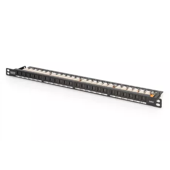 DIGITUS Patch panel CAT6 Unshielded 24-port With Shutter - Czarny