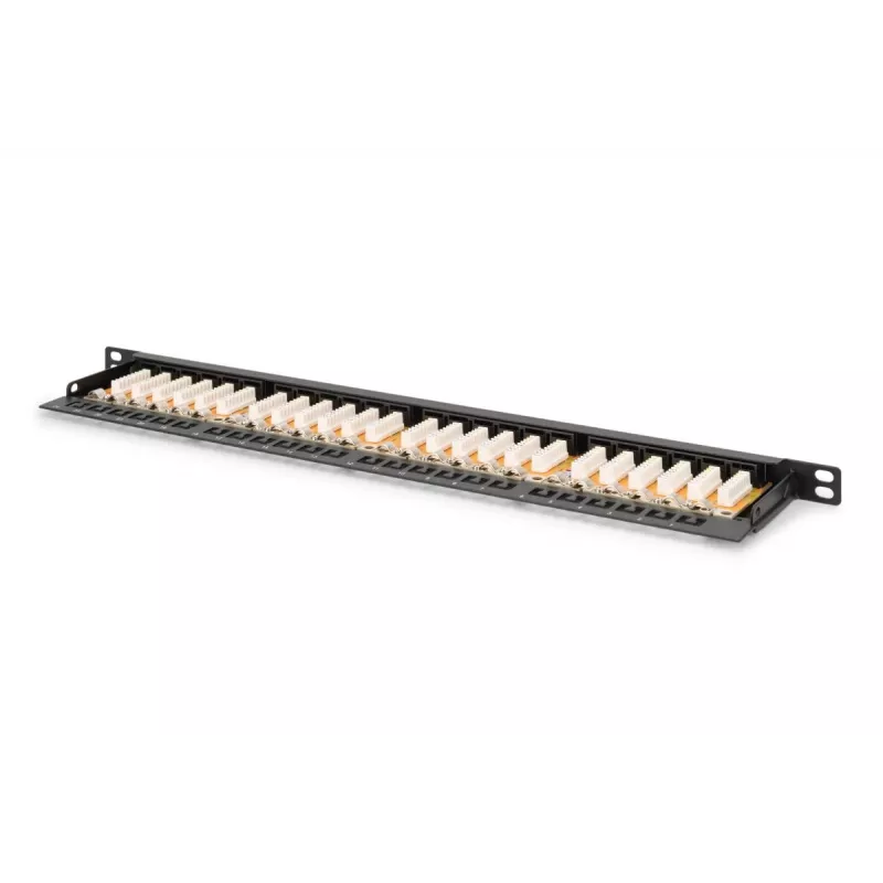 DIGITUS Patch panel CAT6 Unshielded 24-port With Shutter - Czarny