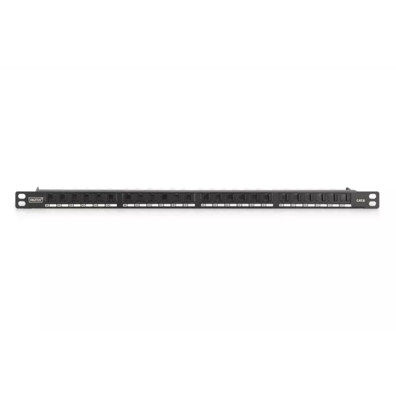DIGITUS Patch panel CAT6 Unshielded 24-port With Shutter - Czarny