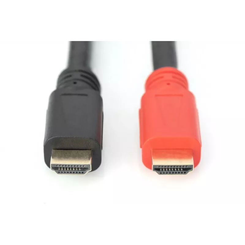 Kabel połączeniowy DIGITUS HDMI High Speed, typ A, ze wzmacniaczem, M/M, 30 m, Full HD, CE, złoto-czarny