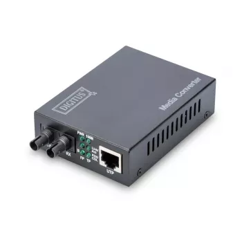 DIGITUS Konwerter mediów, wielomodowy 10/100Base-TX na 100Base-FX, w zestawie zasilacz, złącze ST, do 2 km