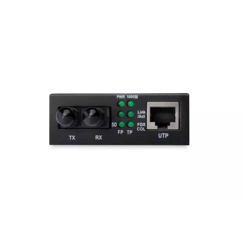 DIGITUS Konwerter mediów, wielomodowy 10/100Base-TX na 100Base-FX, w zestawie zasilacz, złącze ST, do 2 km