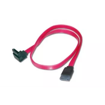 Kabel połączeniowy DIGITUS SATA, L-typ F/F, 50 cm, kątowy 90° - prosty, SATA II/III, czerwony
