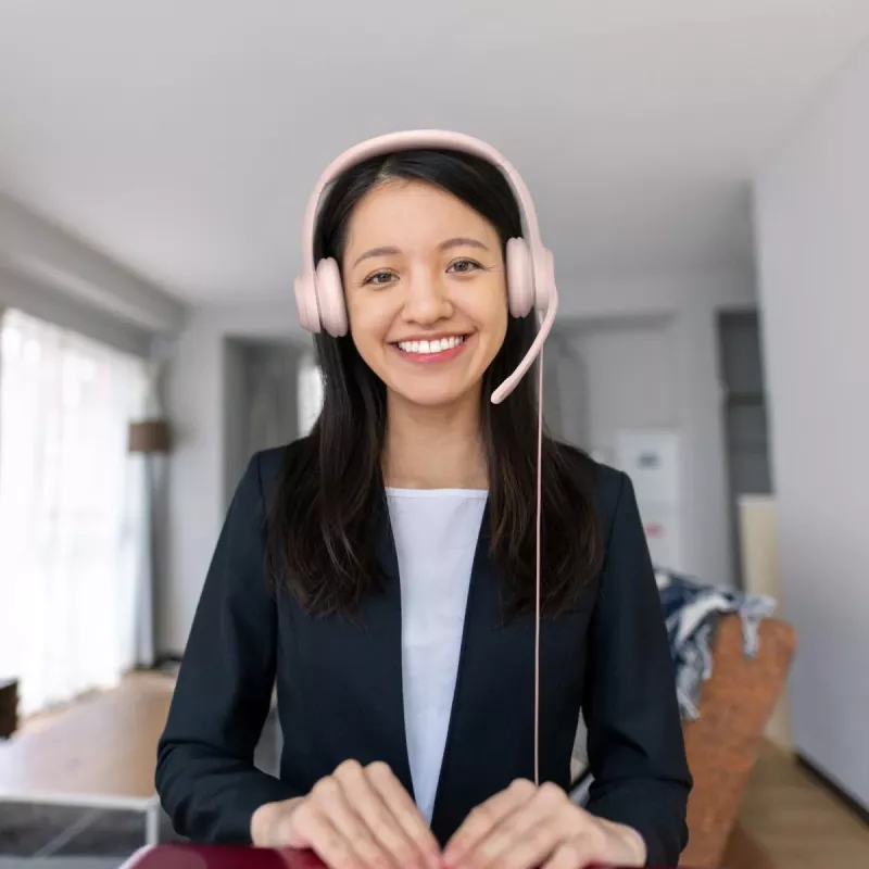 LOGITECH Słuchawki - H390 - USB-a - Różowy