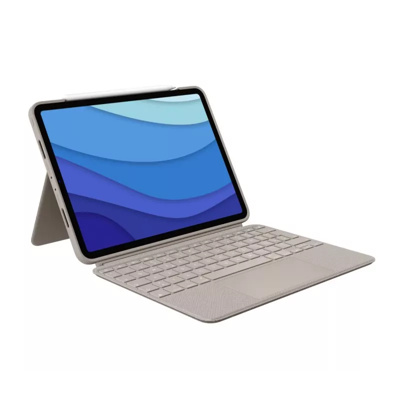 LOGITECH Combo Touch - Piaskowy do iPada Pro 11 cali (1., 2., 3. gen.) - niemiecki - QWERTZ