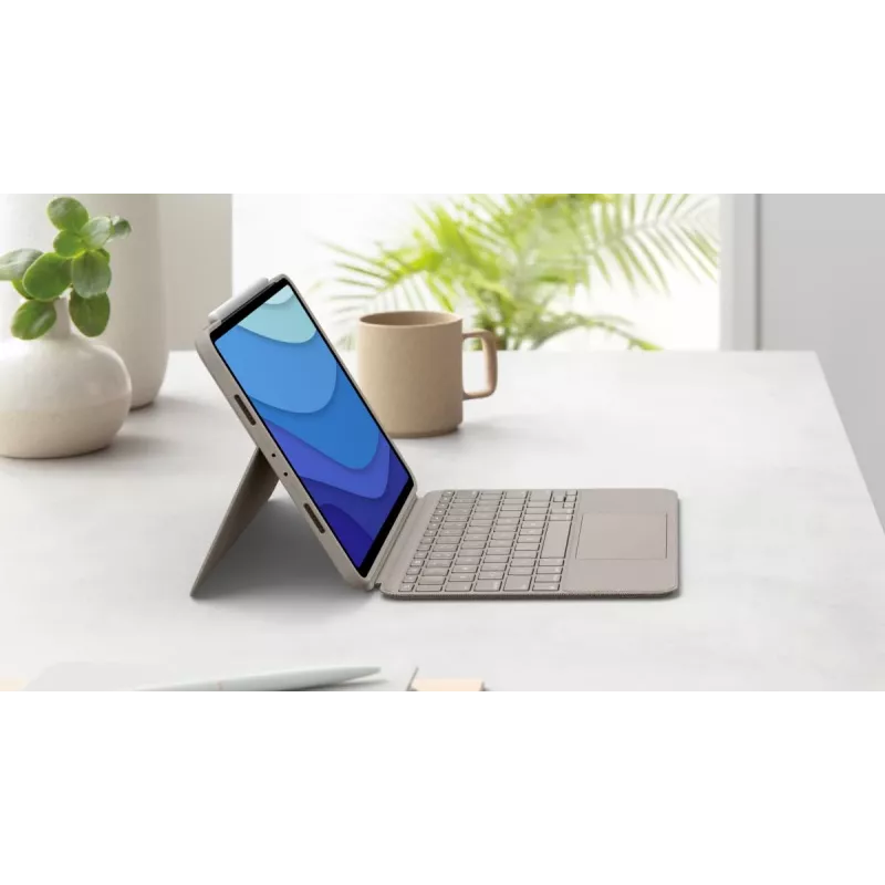 LOGITECH Combo Touch - Piaskowy do iPada Pro 11 cali (1., 2., 3. gen.) - niemiecki - QWERTZ