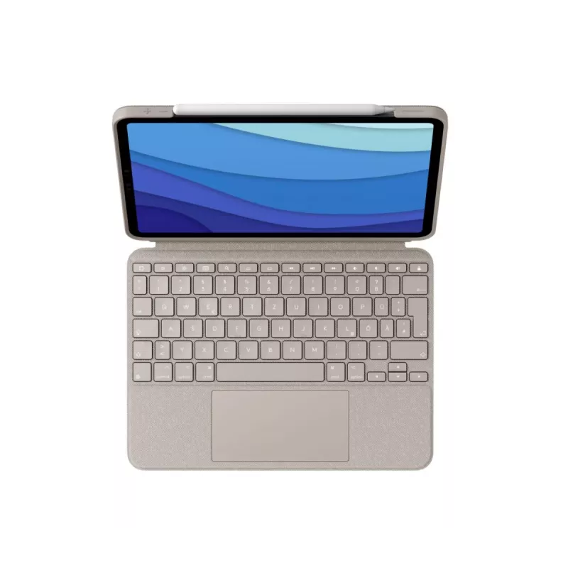 LOGITECH Combo Touch - Piaskowy do iPada Pro 11 cali (1., 2., 3. gen.) - niemiecki - QWERTZ