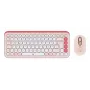 LOGITECH Bezprzewodowy Zestaw - Pop Icon - Róż i Biel Qwertz Niemiecki