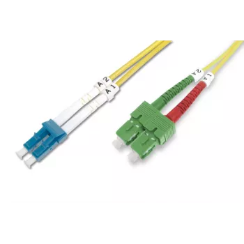 DIGITUS Kabel światłowodowy patchcord SC (APC) na LC (PC), jednomodowy 09/125 µ, dupleks, długość 3 m