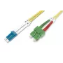 DIGITUS Kabel światłowodowy patchcord SC (APC) na LC (PC), jednomodowy 09/125 µ, dupleks, długość 3 m