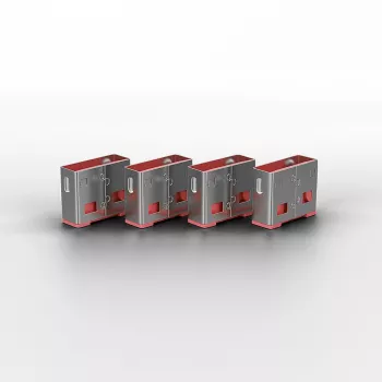 Lindy blokady portów USB (bez klucza) - opakowanie 10 szt., różowy, blokada portu, USB Type-A, różowy, akrylonitryl-butadien-styren (ABS), 10 szt., woreczek foliowy