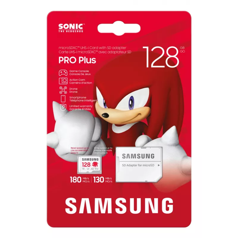 Karta pamięci MicroSDXC Samsung MB-MD128S, 128 GB, UHS-I, Klasa 10, U3, odczyt do 180 MB/s, zapis 130 MB/s
