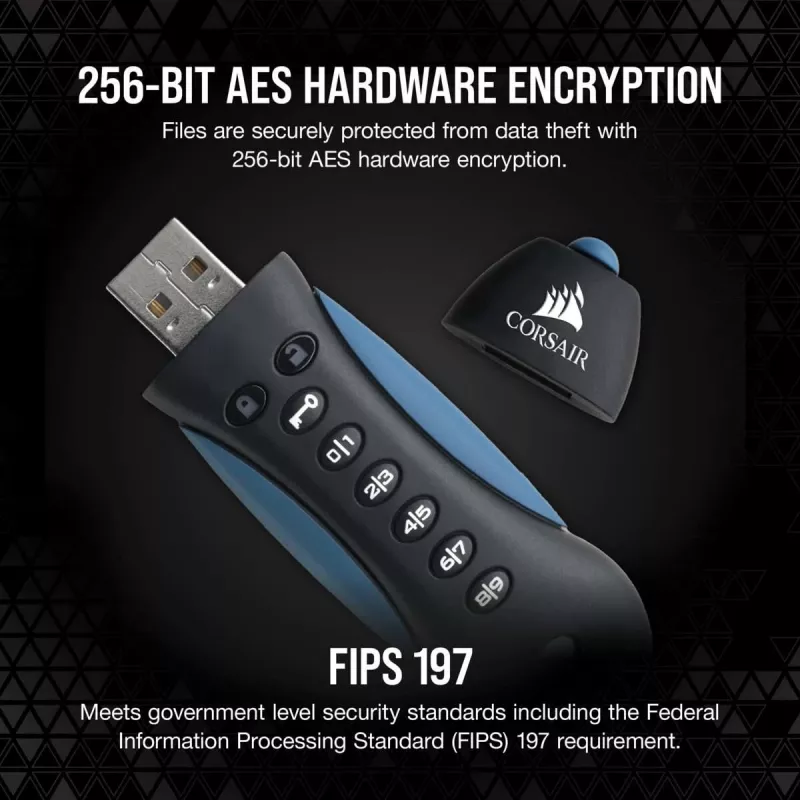 CORSAIR Flash Padlock 3 Secure - 256 GB - pamięć USB - USB 3.0