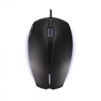 MYSZ CHERRY GENTIX PRZEWODOWA PODŚWIETLANA, Czarna, USB, Oburęczna, Optyczna, USB Type-A, 1000 DPI, Czarna