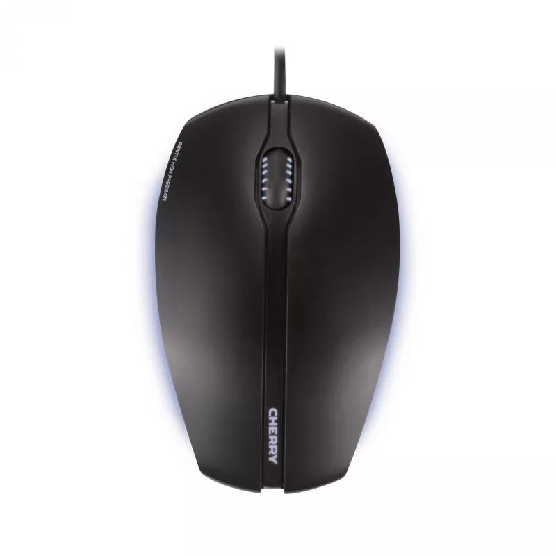MYSZ CHERRY GENTIX PRZEWODOWA PODŚWIETLANA, Czarna, USB, Oburęczna, Optyczna, USB Type-A, 1000 DPI, Czarna