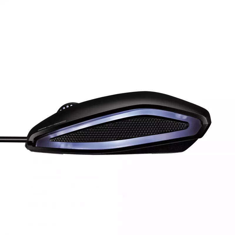 MYSZ CHERRY GENTIX PRZEWODOWA PODŚWIETLANA, Czarna, USB, Oburęczna, Optyczna, USB Type-A, 1000 DPI, Czarna