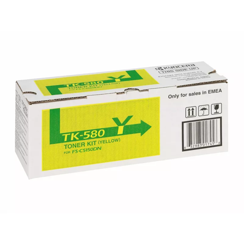 Oryginalny żółty toner KYOCERA TK-580Y, 1 szt.