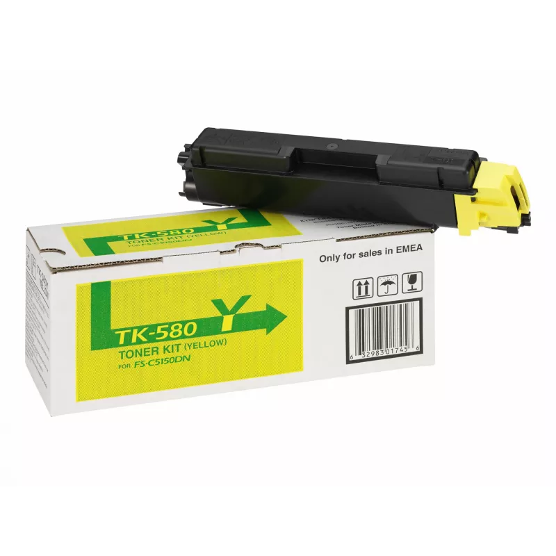Oryginalny żółty toner KYOCERA TK-580Y, 1 szt.