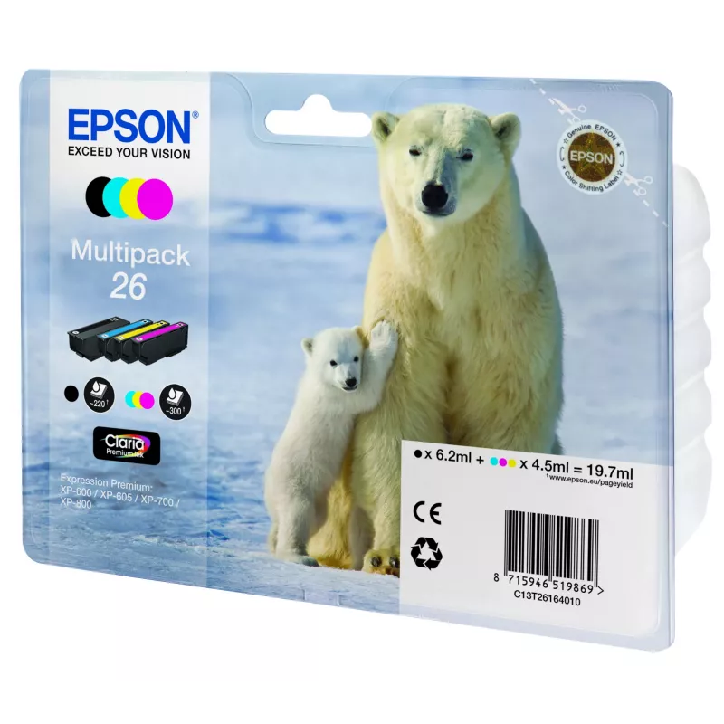 Wkłady Epson Ink C13T26164010 Czarny Cyjan Magenta Żółty