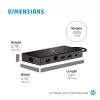 Hub wieloportowy USB-C HP Travel – HP 1C1Y5AA, host USB-C, HDMI 2.0, VGA, 1×RJ-45, 2×USB-A 3.2 Gen1, 2×USB 2.0, czytnik MicroSD, czarny
