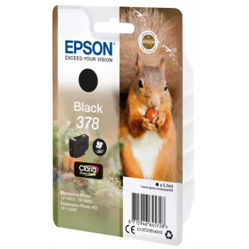 Epson Squirrel Singlepack Black 378 Claria Photo HD Ink, Standard Yield, Black, Pigment-based ink, 5.5 ml, 1 szt., 240 stron