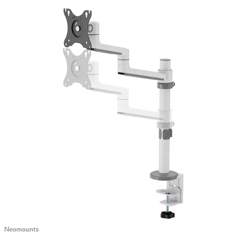 Neomounts DS60-425WH1 Uchwyt do monitora 17-27 cali - oszczędzający miejsce, zacisk/przelotka, 8 kg, 43,2 cm (17 cali), 68,6 cm (27 cali), 100 x 100 mm, Biały