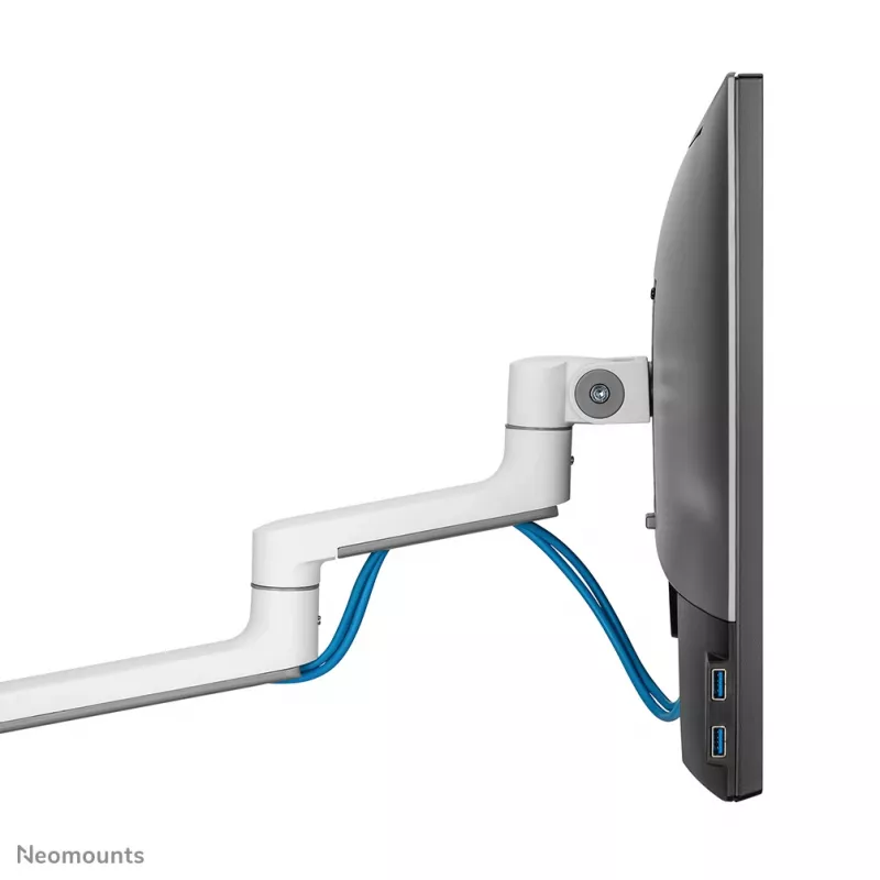 Neomounts DS60-425WH1 Uchwyt do monitora 17-27 cali - oszczędzający miejsce, zacisk/przelotka, 8 kg, 43,2 cm (17 cali), 68,6 cm (27 cali), 100 x 100 mm, Biały