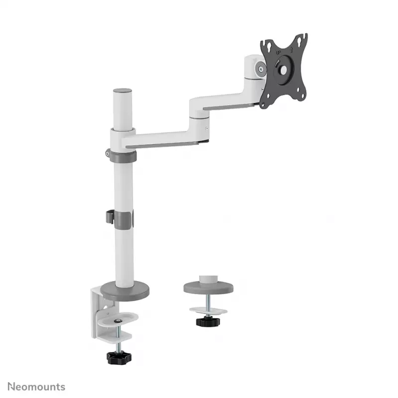 Neomounts DS60-425WH1 Uchwyt do monitora 17-27 cali - oszczędzający miejsce, zacisk/przelotka, 8 kg, 43,2 cm (17 cali), 68,6 cm (27 cali), 100 x 100 mm, Biały