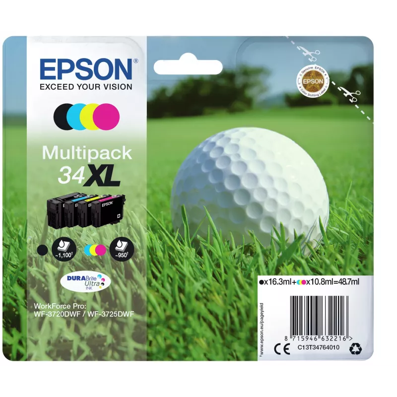 Epson Golf ball Multipack 4-kolory 34XL DURABrite Ultra Tusz