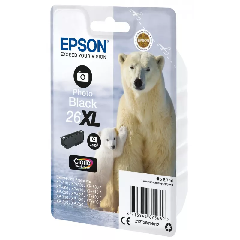 Epson Polar bear Singlepack Photo Czarny 26XL Claria Premium Ink