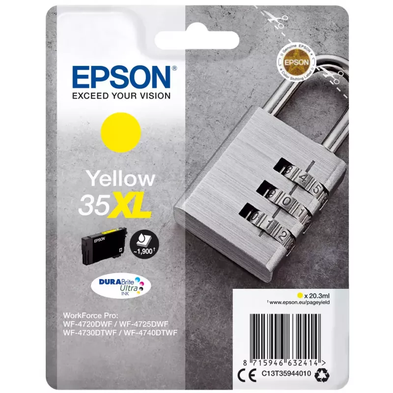 Wkład Epson Padlock Singlepack żółty 35XL DURABrite Ultra Ink