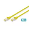 Kabel krosowy DIGITUS - CAT6a - S/FTP - Snagless - 1m - żółty - 10 szt.