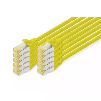 Kabel krosowy DIGITUS - CAT6a - S/FTP - Snagless - 1m - żółty - 10 szt.