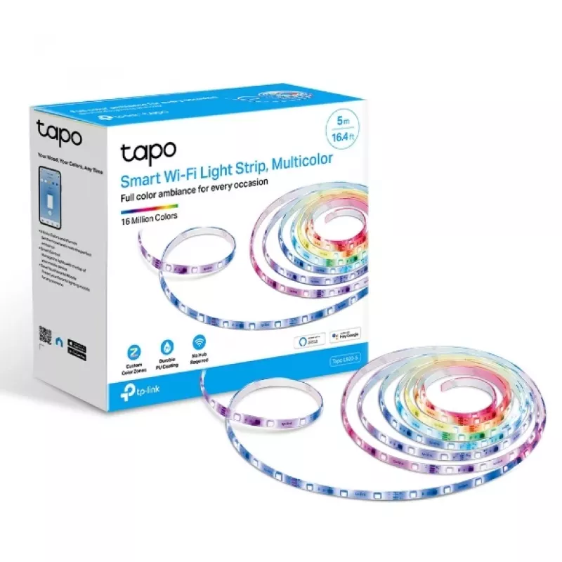TP-Link Tapo Smart Wi-Fi Light Strip, Multicolor, uniwersalna taśma LED, Nastrój, Orientacja, Wewnętrzna, Taśma klejąca, Wielokolorowy, LED
