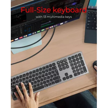 Klawiatura KeySonic KSK-8023BTRF (DE) uniwersalna Bluetooth QWERTZ niemiecka antracyt, czarna