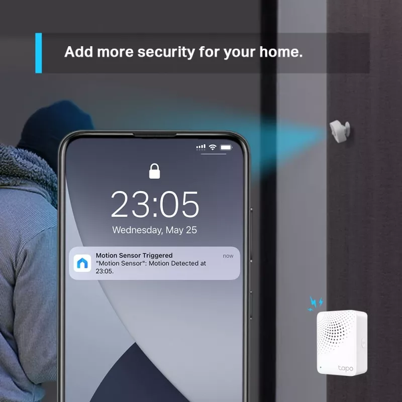 TP-Link Tapo Inteligentny czujnik ruchu, sufit/ściana, wewnątrz, biały, 120°, bezprzewodowy, 7 m