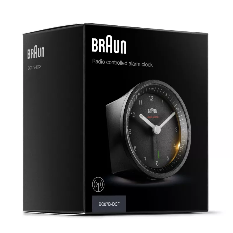 Braun BC07 Kwarcowy budzik Czarny