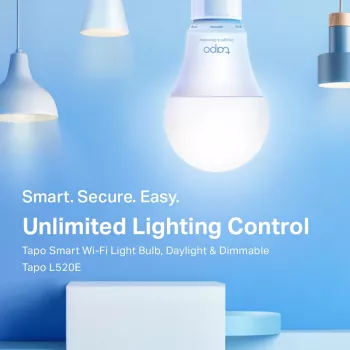 TP-Link Tapo Smart Wi-Fi Light Bulb, Daylight & Dimmable, Smart bulb, Wi-Fi, biały, 802.11b, 802.11g, Wi-Fi 4 (802.11n), LED, E27