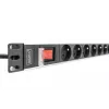 DIGITUS 1U Aluminiowy PDU, montowany w racku, 8x CEE 7/5 moc znamionowa: 16A, 4000W, 250VAC 50/60Hz,