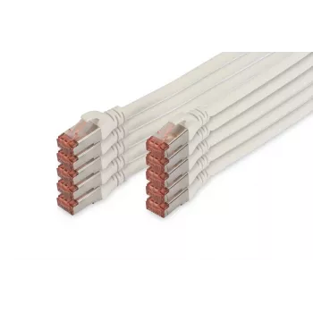 Kabel krosowy DIGITUS - CAT6 - S/FTP - bezzaczepowy - Cu - 2 m - biały - opakowanie 10 szt.