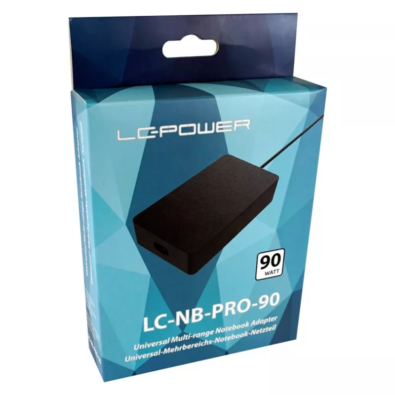 LC-POWER Uniwersalny zasilacz do notebooków, 90W - LC-NB-PRO-90