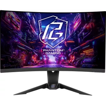 Monitor gamingowy ASROCK - Pg27qrt2a - 27 cali - 2560 x 1440 QHD - Zakrzywiony 180 Hz - Czarny