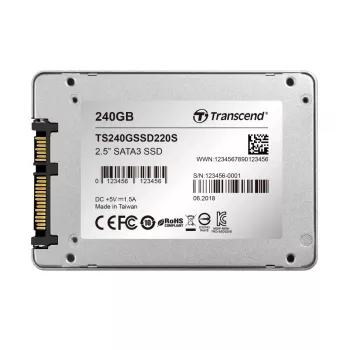 TRANSCEND SSD 220s 240GB 2,5 cala SATA 6Gb/s TLC Aluminiowa obudowa