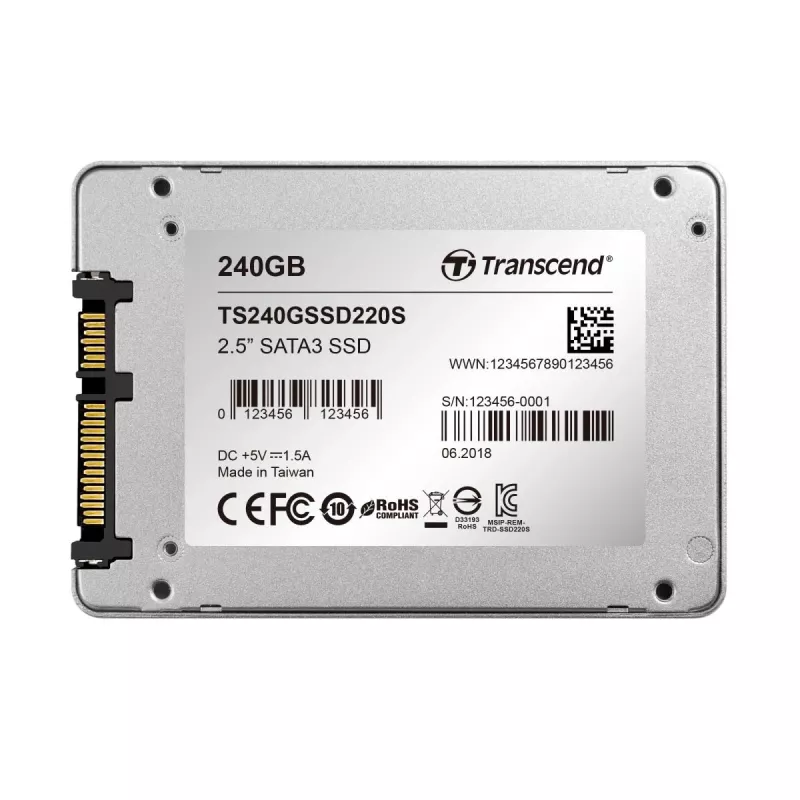 TRANSCEND SSD 220s 240GB 2,5 cala SATA 6Gb/s TLC Aluminiowa obudowa
