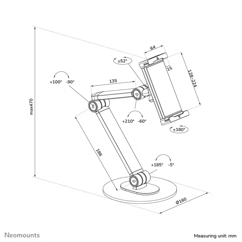 Neomounts DS15-550BL1 Podstawka pod tablet 4.7-12.9 cala - uniwersalna