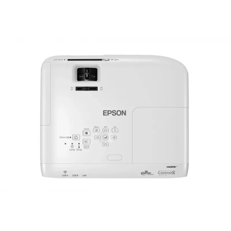Projektor biurkowy Epson EB-W49 — 3LCD, WXGA 1280×800, 3800 ANSI lm, 16:10, 1.2x zoom ręczny, 2.7 kg, biały