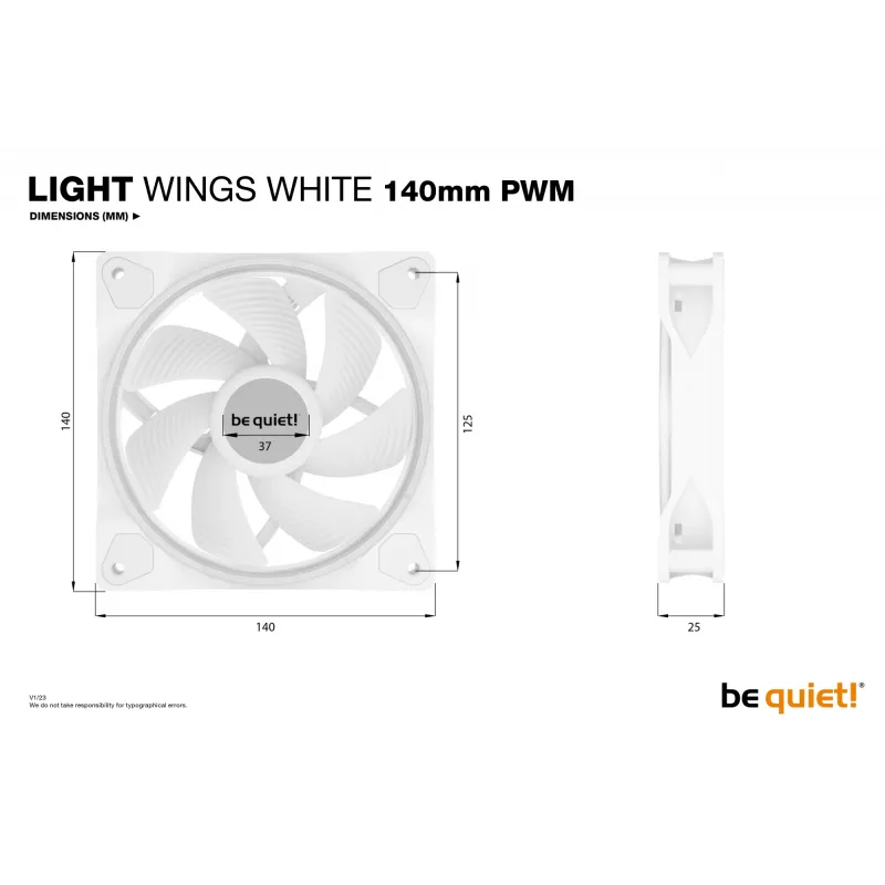 be quiet! Light Wings White | 140mm PWM Triple Pack Wentylator do obudowy komputera 14 cm 3 szt.