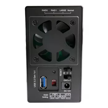 LC-POWER Lc-35u3-rid-2, zewnętrzna obudowa na 2 dyski twarde 3.5 cala z funkcją RAID, aluminium, czarna