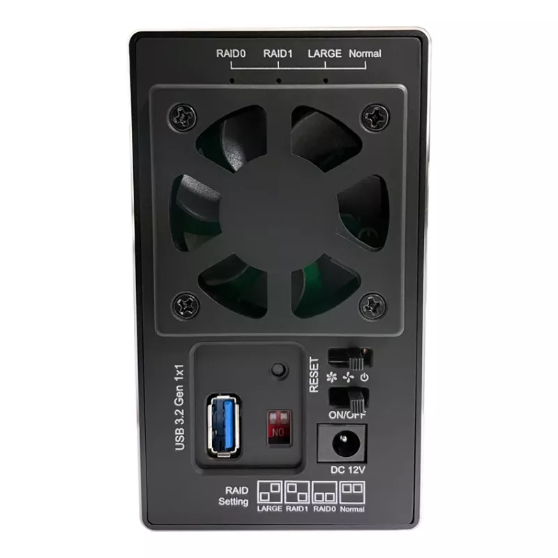 LC-POWER Lc-35u3-rid-2, zewnętrzna obudowa na 2 dyski twarde 3.5 cala z funkcją RAID, aluminium, czarna